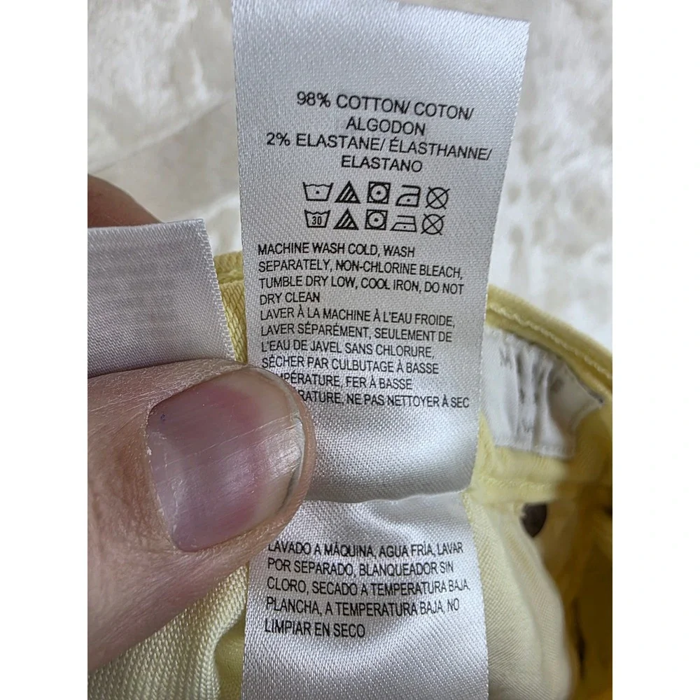Lucky Brand Ava Crop Jeans‎ Yellow Mid Rise Size 12 31 7WP10518 Womens Denim